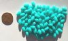 100 9x6mm Acrylic Opaque Turquoise Ovals